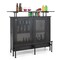 Costway 4-Tier Metal Home Bar Unit Liquor Bar Table with Storage Shelves & 6 Glass Holders